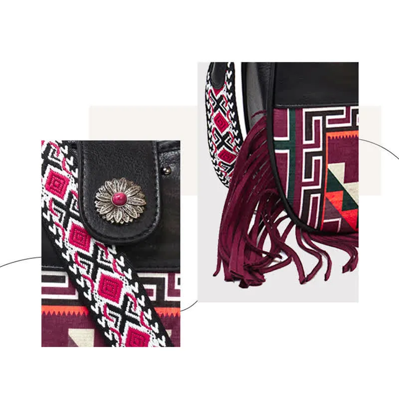 Women's Native Aztec Motifs Fringe Crossbody Bag sold by FloralTrip product image thumbnail 5