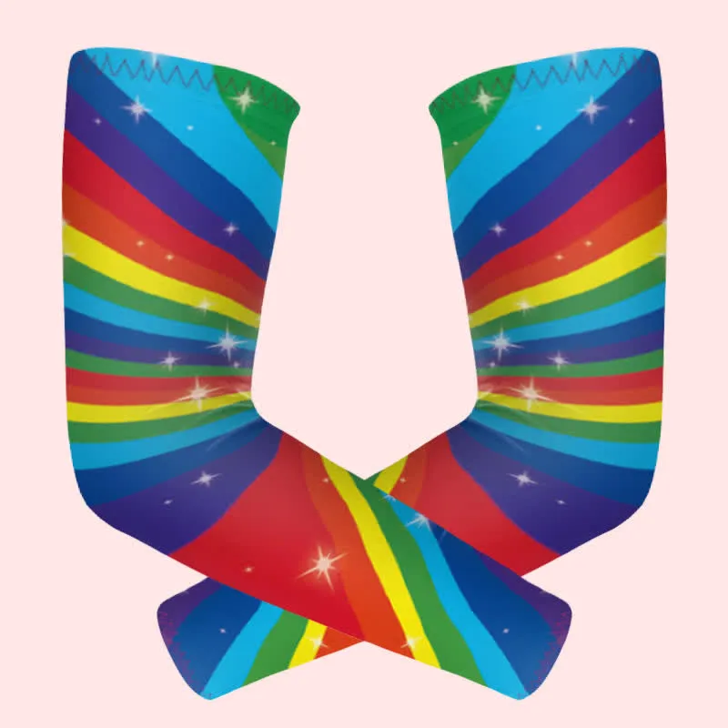 1 Pair Rainbow Striped Ice Cream Sun Protection Elastic Arm Sleeves sold by FloralTrip product image thumbnail 2