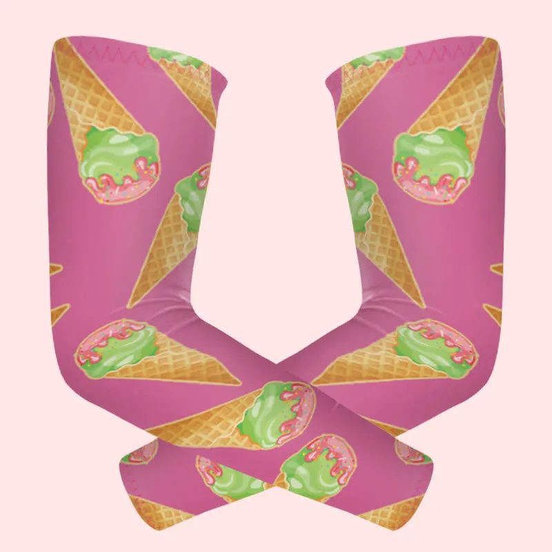 1 Pair Green & Pink Ice Cream Sun Protection Elastic Arm Sleeves sold by FloralTrip product image thumbnail 3