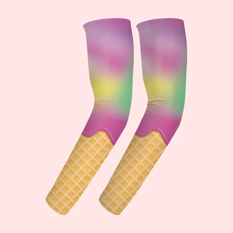 1 Pair Fancy Purple Ice Cream Sun Protection Elastic Arm Sleeves sold by FloralTrip product image thumbnail 3