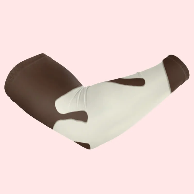 1 Pair Coffee & White Ice Cream Sun Protection Elastic Arm Sleeves sold by FloralTrip