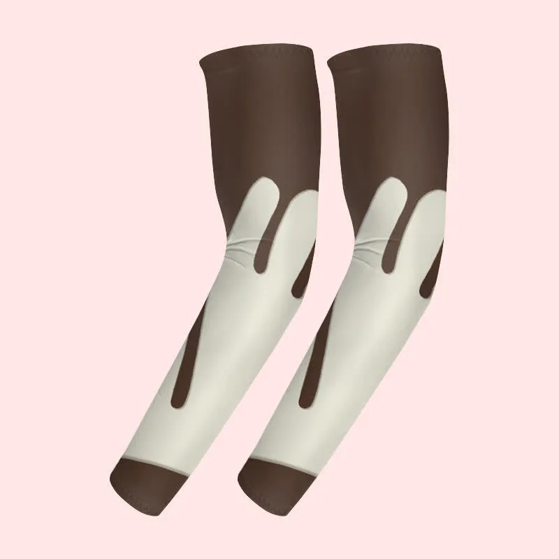 1 Pair Coffee & White Ice Cream Sun Protection Elastic Arm Sleeves sold by FloralTrip product image thumbnail 3