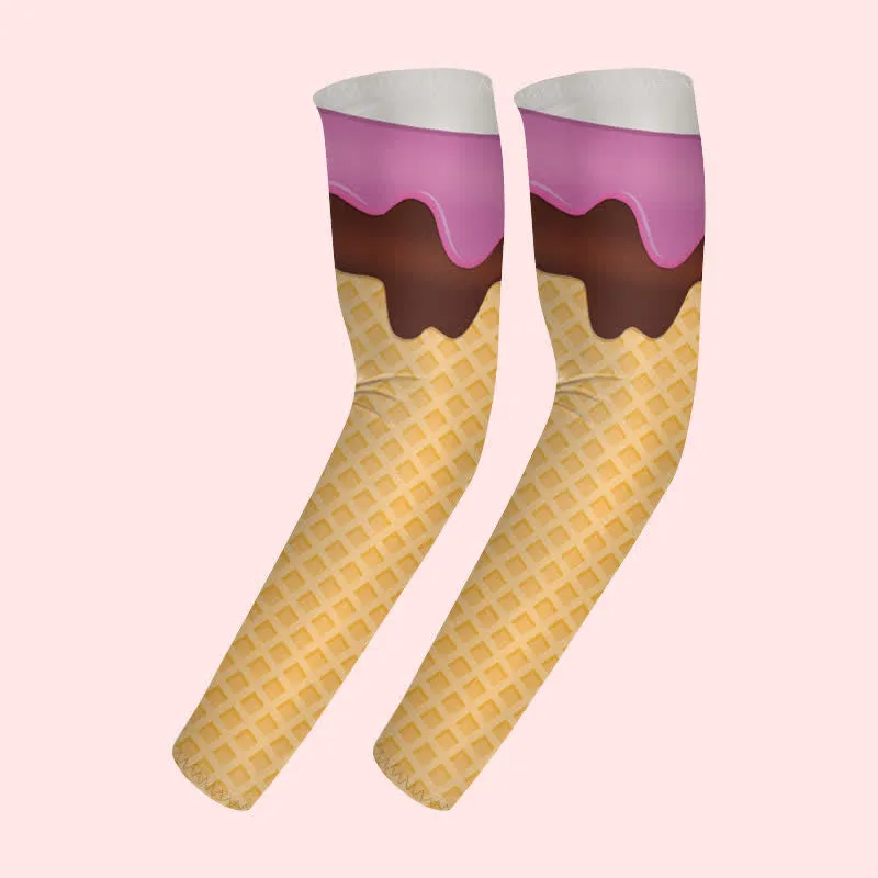 1 Pair Streaks Of Melted Ice Cream Sun Protection Elastic Arm Sleeves sold by FloralTrip product image thumbnail 3