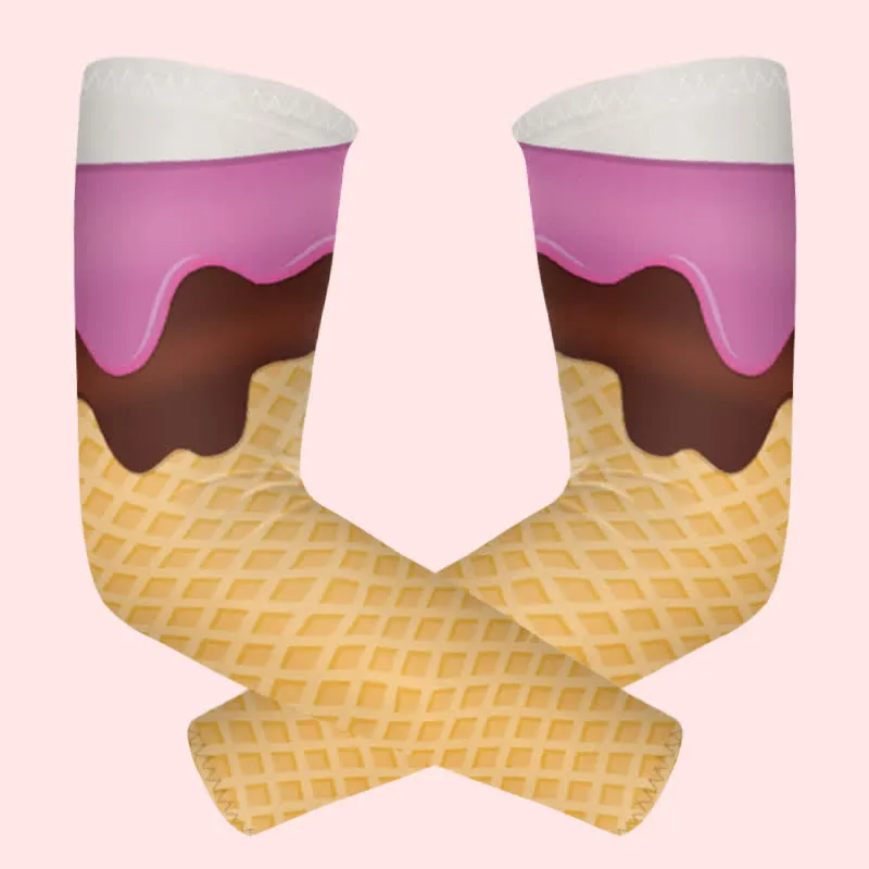1 Pair Streaks Of Melted Ice Cream Sun Protection Elastic Arm Sleeves sold by FloralTrip product image thumbnail 2