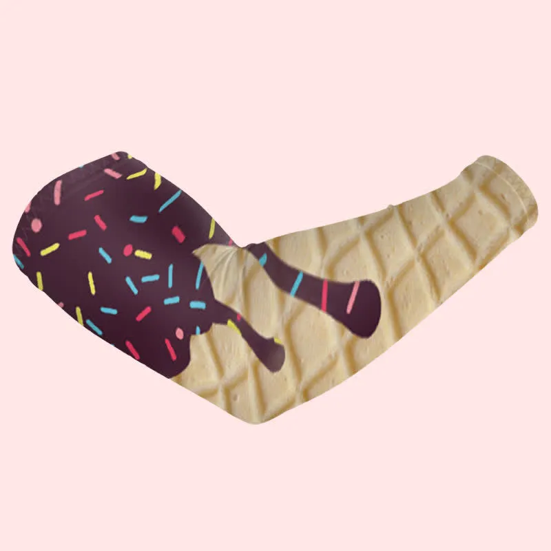 1 Pair Dark Purple Ice Cream Sun Protection Elastic Arm Sleeves sold by FloralTrip