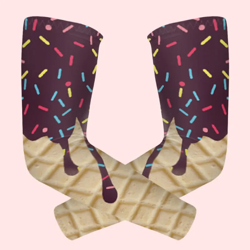 1 Pair Dark Purple Ice Cream Sun Protection Elastic Arm Sleeves sold by FloralTrip product image thumbnail 2