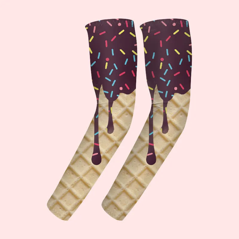 1 Pair Dark Purple Ice Cream Sun Protection Elastic Arm Sleeves sold by FloralTrip product image thumbnail 3