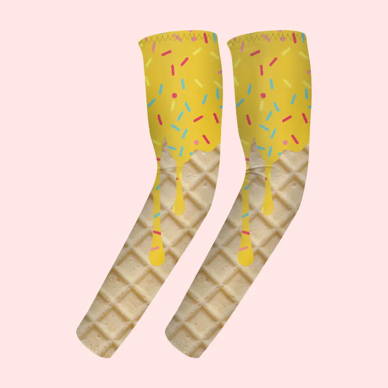 1 Pair Yellow Ice Cream Sun Protection Elastic Arm Sleeves sold by FloralTrip product image thumbnail 3