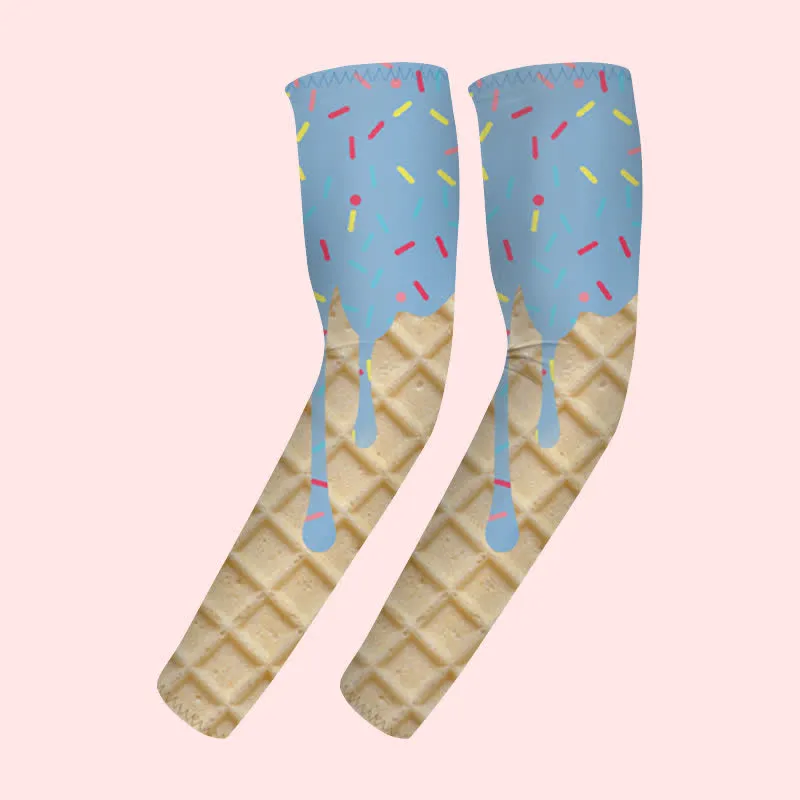 1 Pair Sky Blue Ice Cream Sun Protection Elastic Arm Sleeves sold by FloralTrip product image thumbnail 3