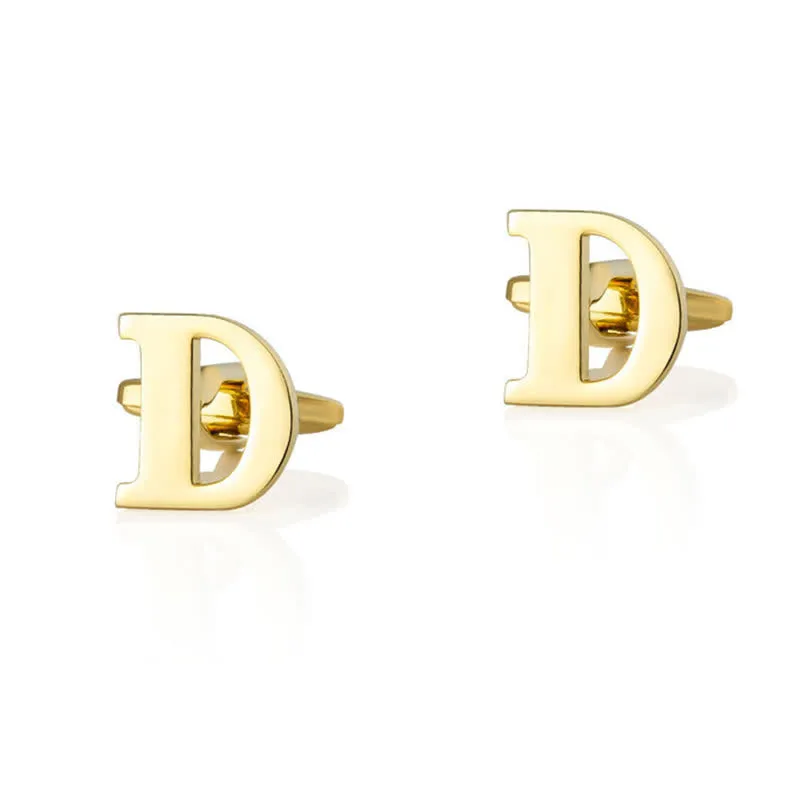 1 Pair Men's Gold Plated Initial Letter 26 Alphabet Cufflinks sold by FloralTrip product image thumbnail 5