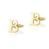 1 Pair Men's Gold Plated Initial Letter 26 Alphabet Cufflinks sold by FloralTrip