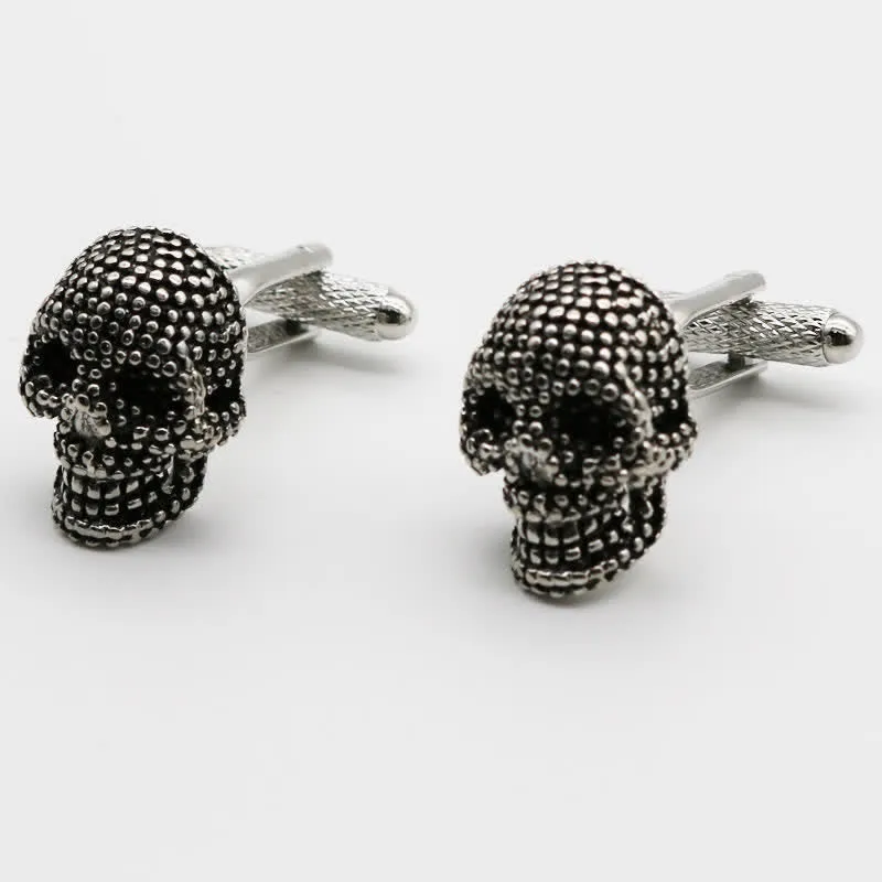 Men's 1 Pair Silver-Tone Punk Skull Head Cufflinks sold by FloralTrip