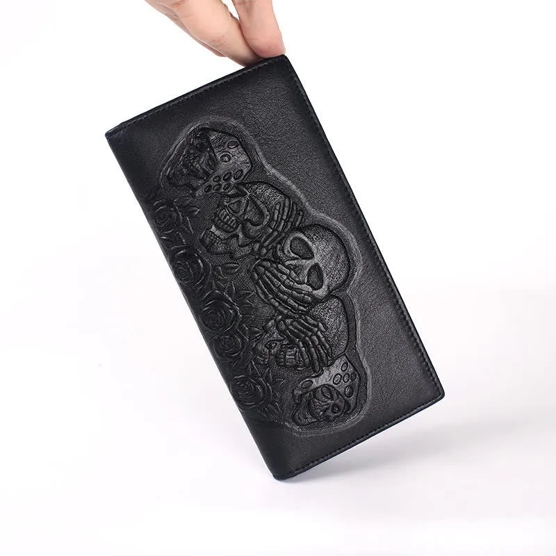 Punk Rock Black Rose & Skull Pattern Leather Wallet sold by FloralTrip product image thumbnail 3