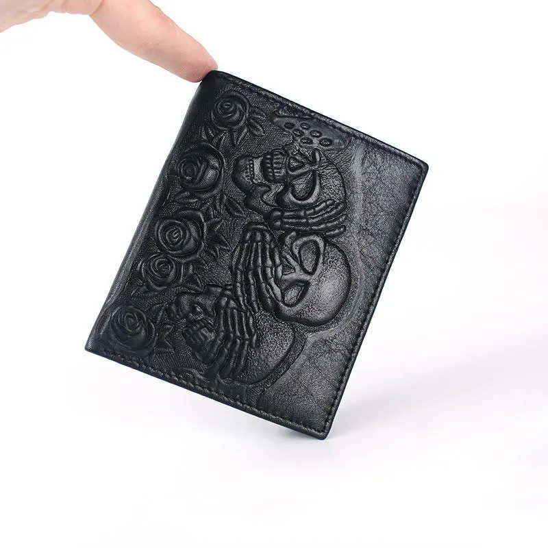 Punk Rock Black Rose & Skull Pattern Leather Wallet sold by FloralTrip product image thumbnail 2