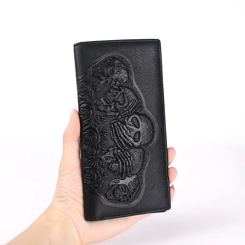 Punk Rock Black Rose & Skull Pattern Leather Wallet sold by FloralTrip product image thumbnail 4