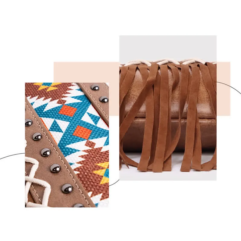 Women's Western Pattern Blue Aztec Fringe Crossbody Bag sold by FloralTrip product image thumbnail 4