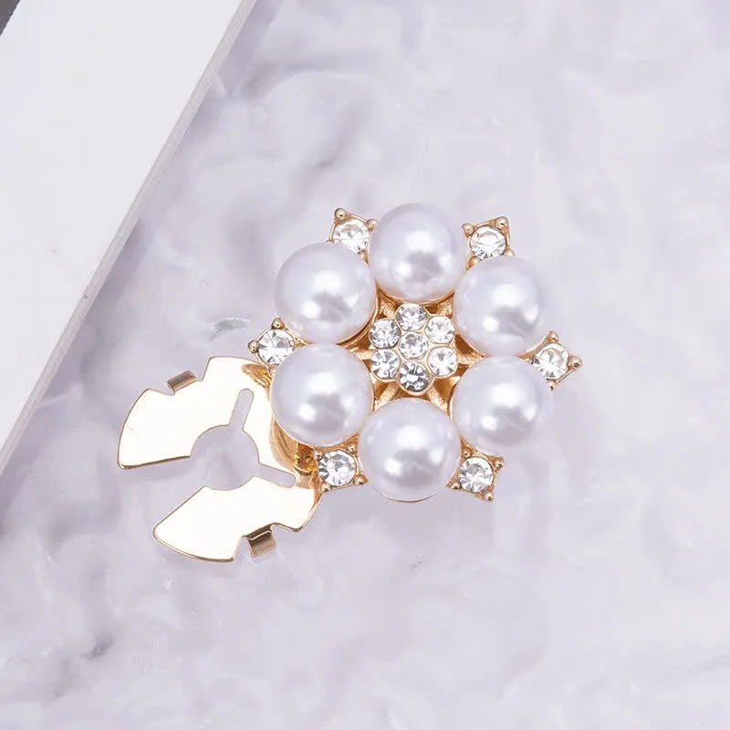 1 Pair Shiny Pearl Rhinestone Snap-On Button Covers sold by FloralTrip