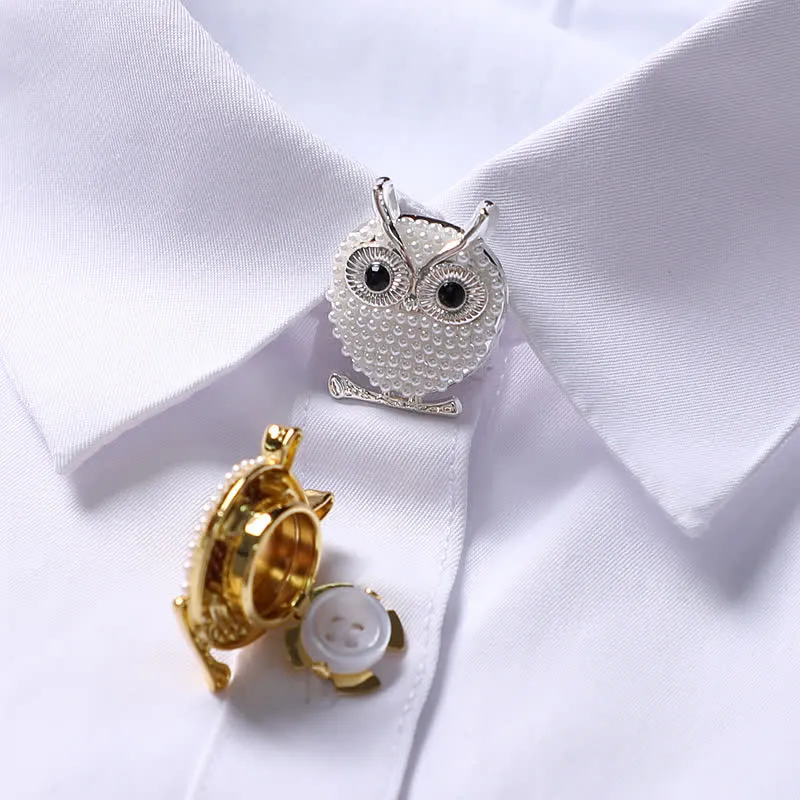 1 Pair Mini Pearls Owl Snap-On Shirt Button Covers sold by FloralTrip