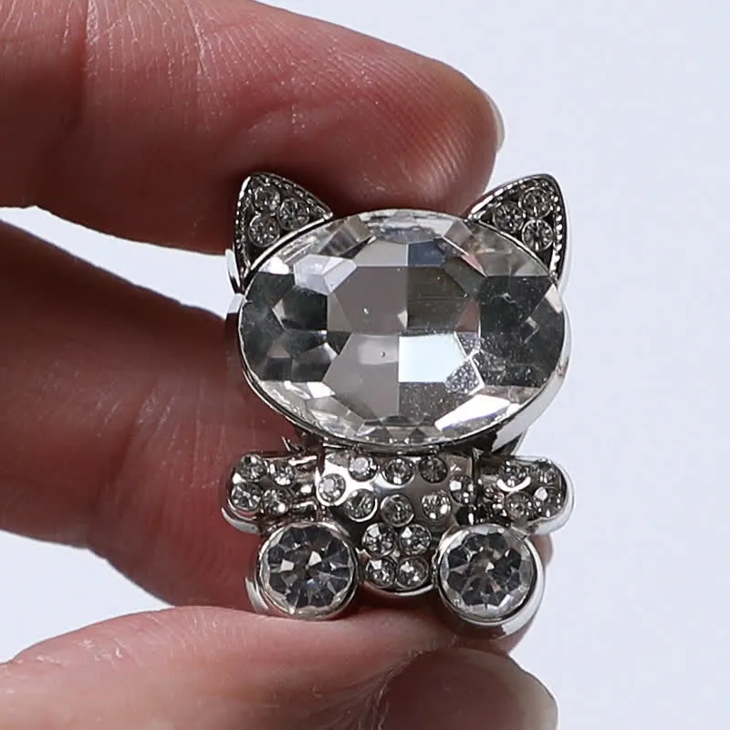 1 Pair Cute Cat Artificial Crystal Snap-On Shirt Button Covers sold by FloralTrip product image thumbnail 4