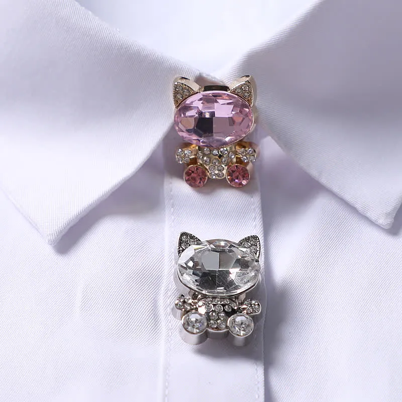 1 Pair Cute Cat Artificial Crystal Snap-On Shirt Button Covers sold by FloralTrip product image thumbnail 5