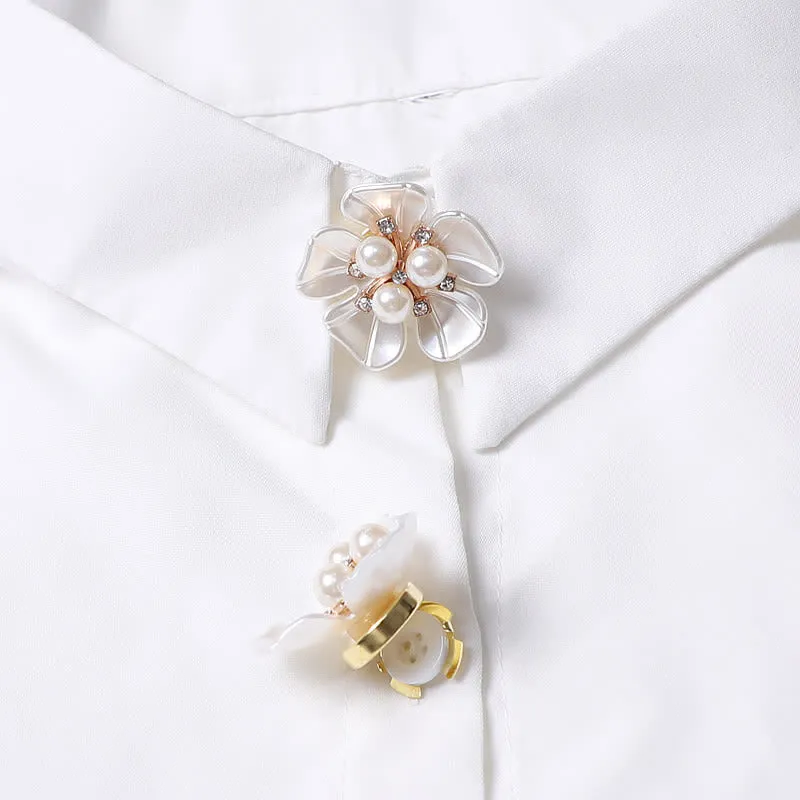 1 Pair Gardenia Flower Pearl Bud Snap-On Shirt Button Covers sold by FloralTrip