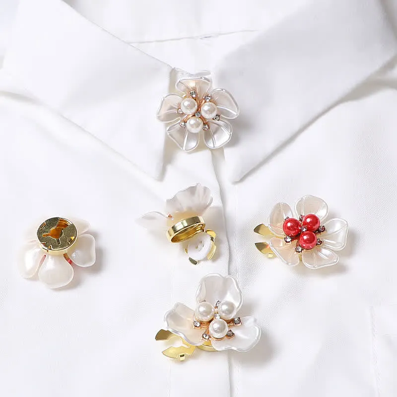 1 Pair Gardenia Flower Pearl Bud Snap-On Shirt Button Covers sold by FloralTrip product image thumbnail 3