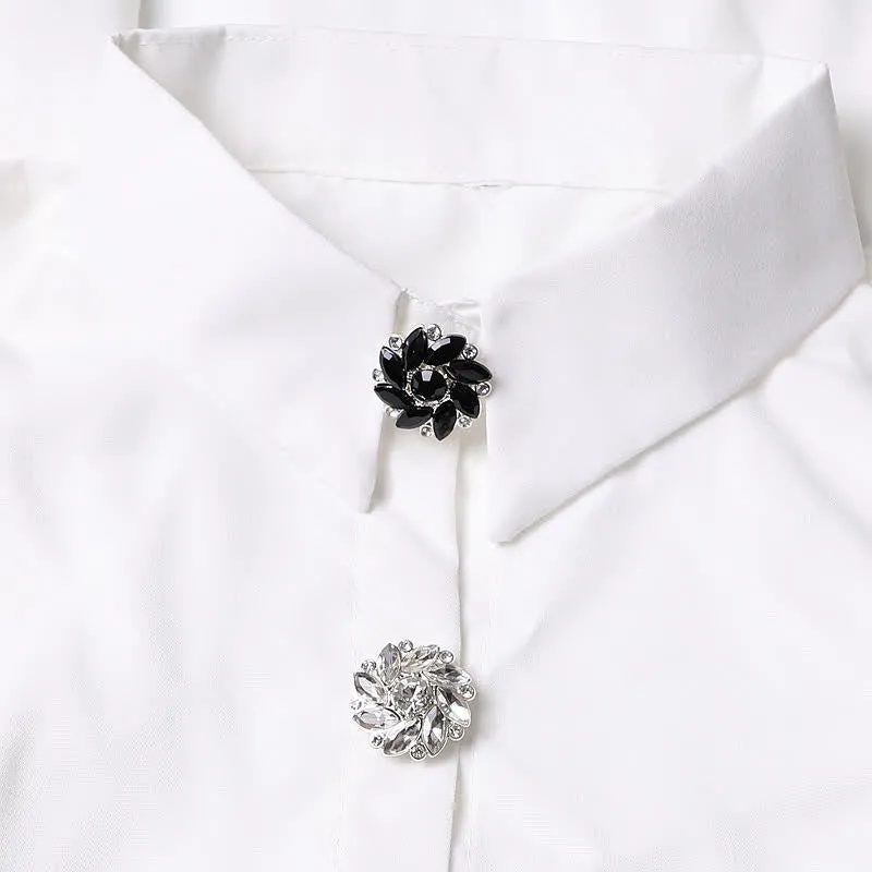 1 Pair Crystal Flower Rhinestone Snap-On Shirt Button Covers sold by FloralTrip product image thumbnail 5
