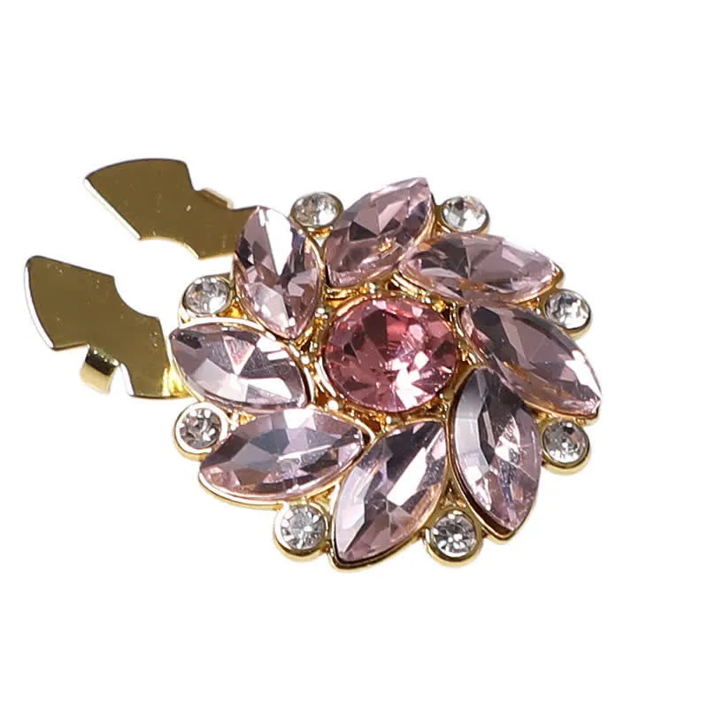 1 Pair Crystal Flower Rhinestone Snap-On Shirt Button Covers sold by FloralTrip product image thumbnail 2