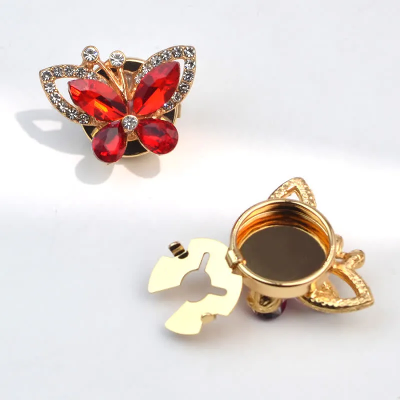 1 Pair Rhinestone Crystal Butterfly Snap-On Shirt Button Covers sold by FloralTrip product image thumbnail 2
