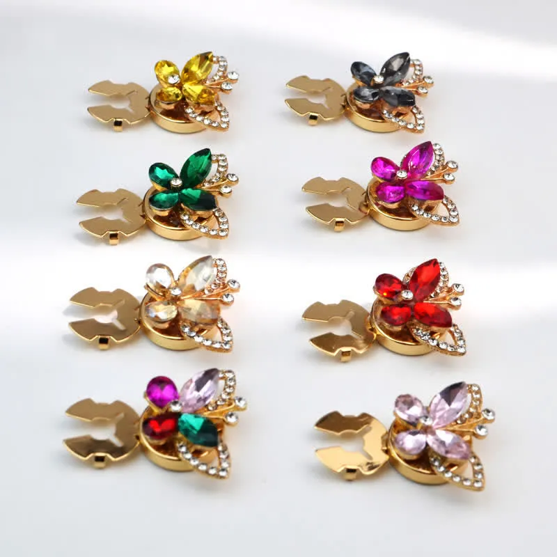 1 Pair Rhinestone Crystal Butterfly Snap-On Shirt Button Covers sold by FloralTrip product image thumbnail 4