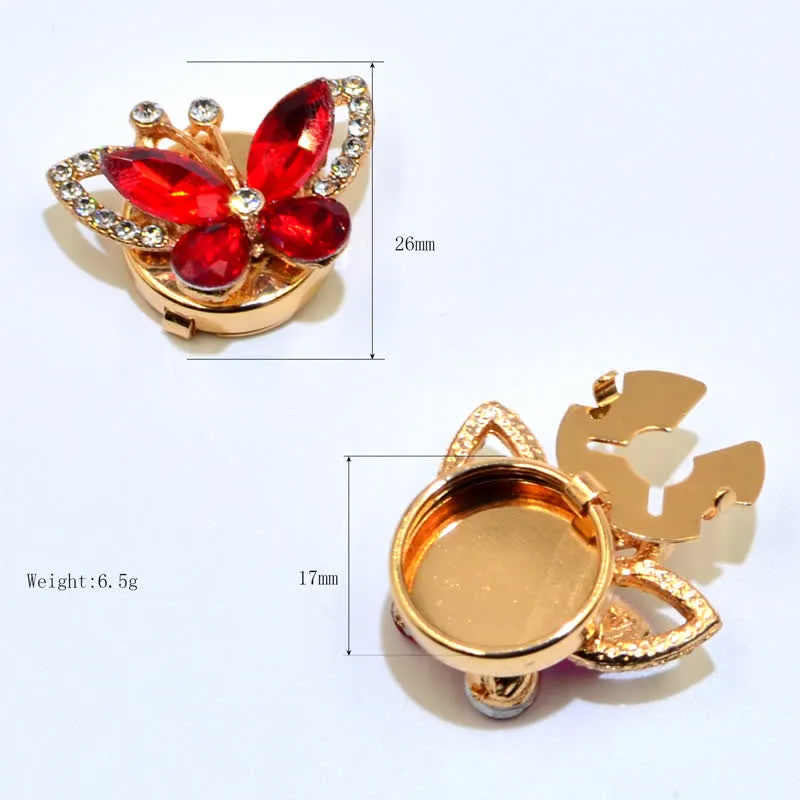 1 Pair Rhinestone Crystal Butterfly Snap-On Shirt Button Covers sold by FloralTrip product image thumbnail 5