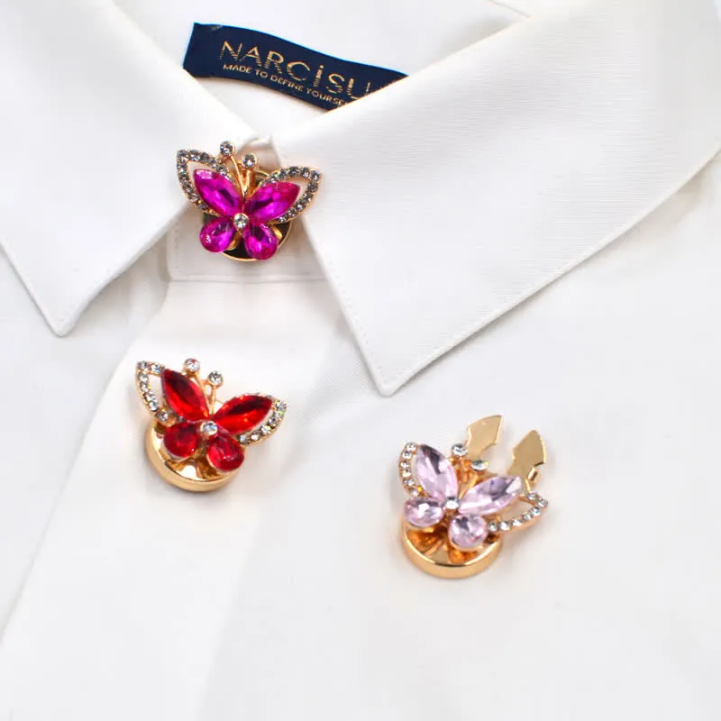 1 Pair Rhinestone Crystal Butterfly Snap-On Shirt Button Covers sold by FloralTrip
