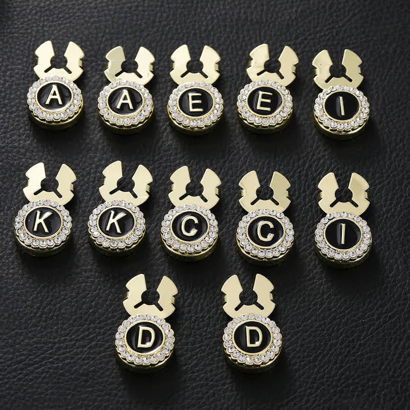 1 Pair Black & Gold Initials Snap-On Shirt Button Covers sold by FloralTrip product image thumbnail 4