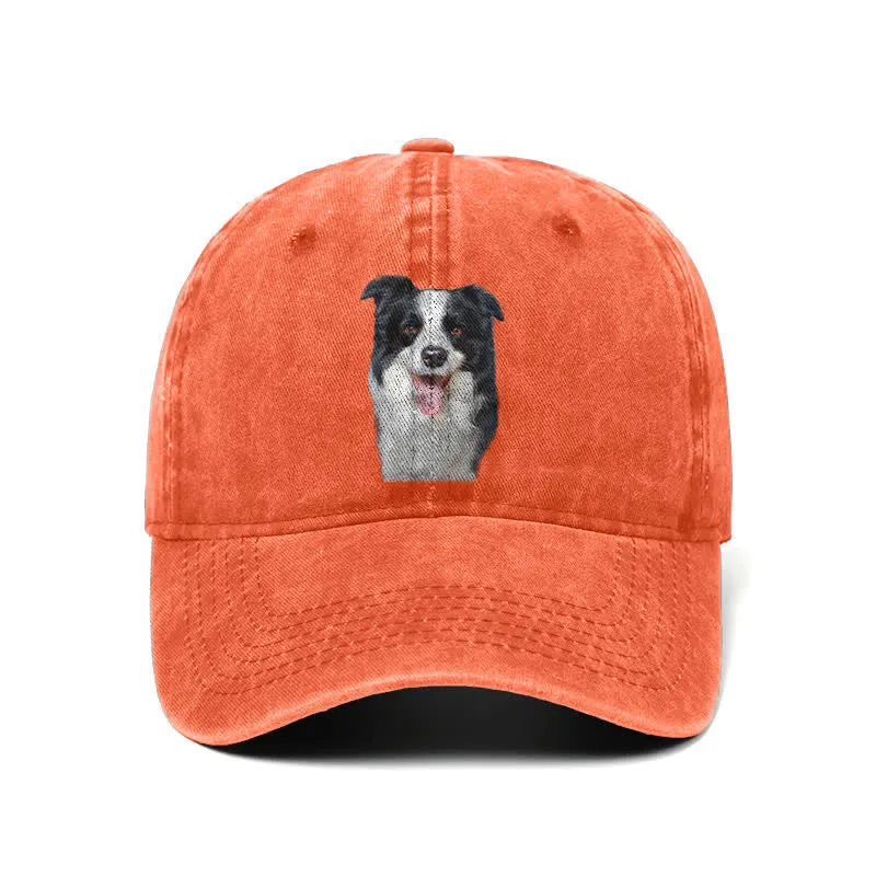 Black Border Collie Dog Lover Adjustable Baseball Cap sold by FloralTrip