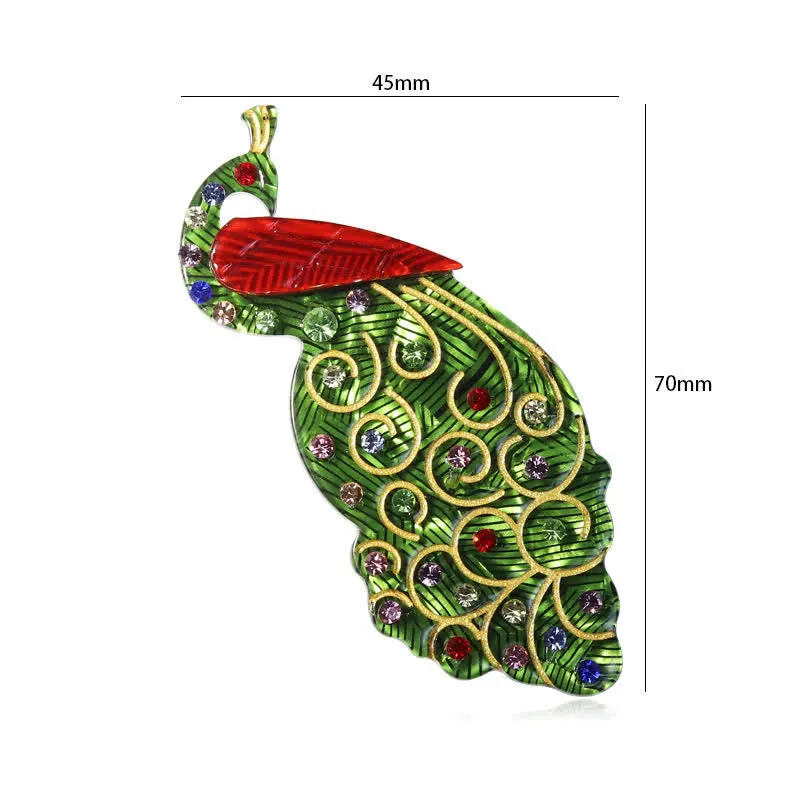 Green Peacock Bird Handmade Acrylic Brooch sold by FloralTrip product image thumbnail 5