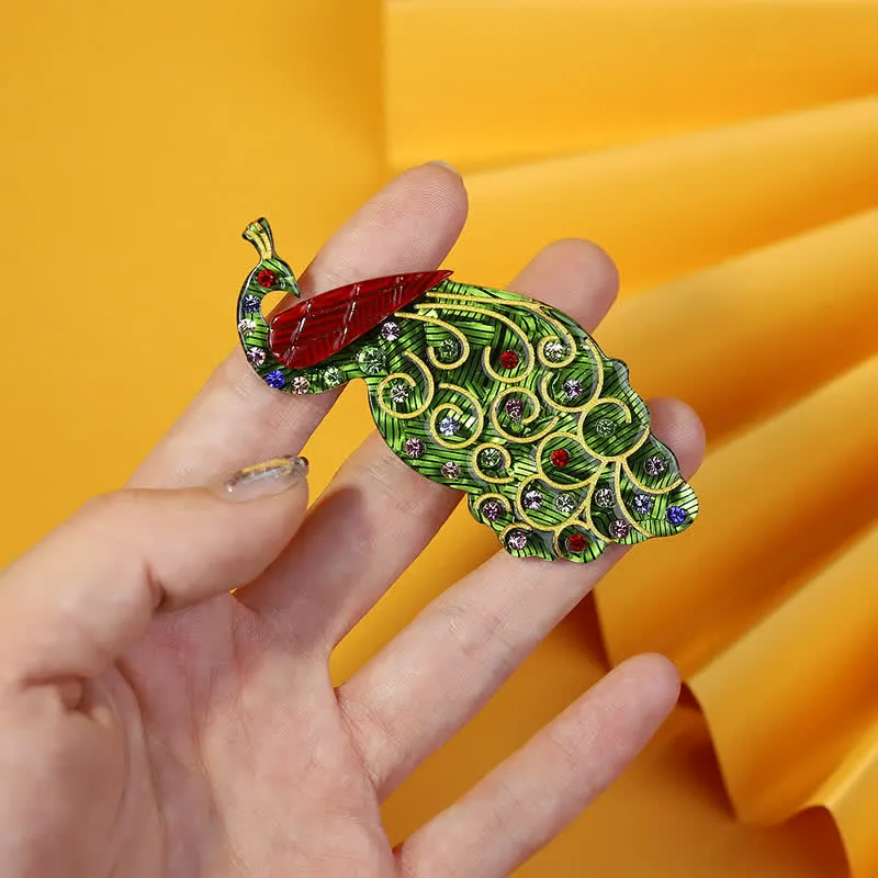 Green Peacock Bird Handmade Acrylic Brooch sold by FloralTrip product image thumbnail 3