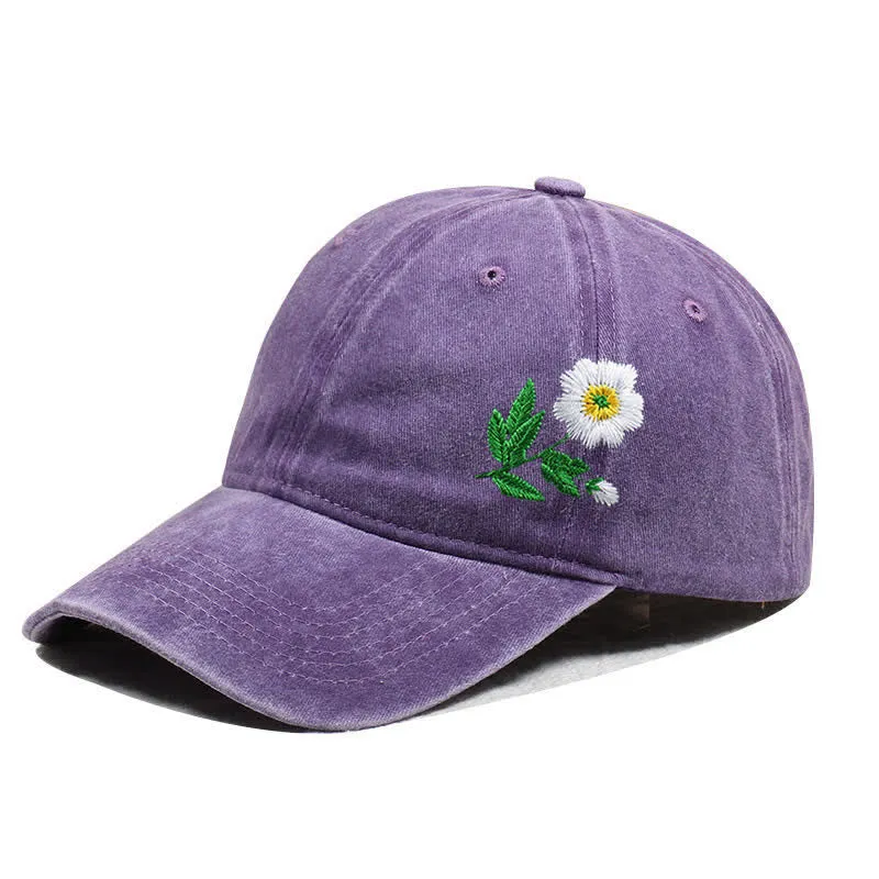 Summer Embroidered Daisy Floral Adjustable Baseball Cap sold by FloralTrip
