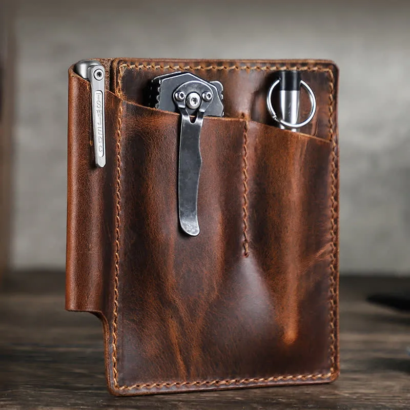 Retro Leather EDC Pocket Organizer Belt Bag sold by FloralTrip