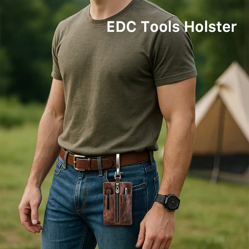 Outdoor Tool Storage Leather Belt Bag With Large Hook Buckle sold by FloralTrip product image thumbnail 2