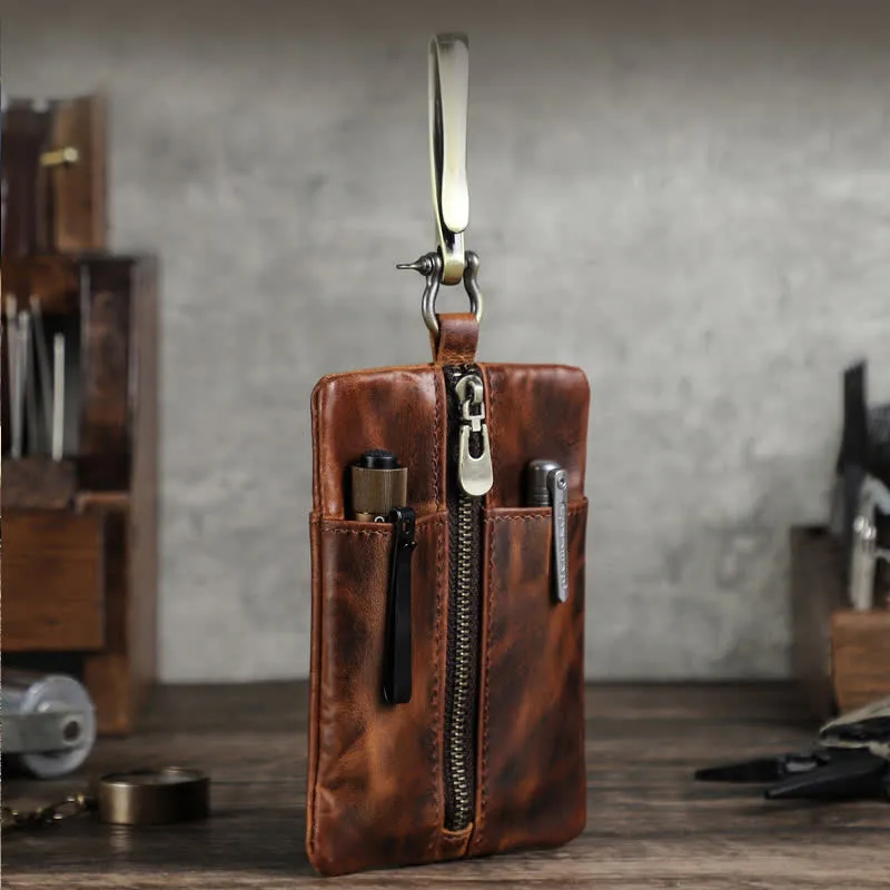 Outdoor Tool Storage Leather Belt Bag With Large Hook Buckle sold by FloralTrip