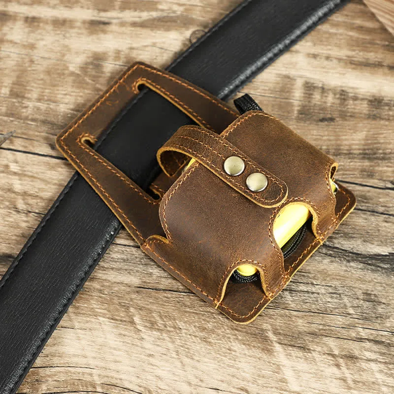 Coffee 5M Steel Measure Case Leather Belt Bag sold by FloralTrip