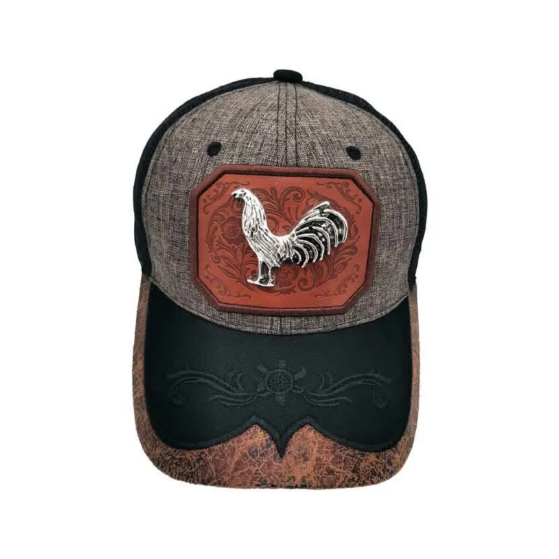 Silver 3d Metal Rooster Decor Westerm Embroidery Mesh Truck Hat (Pre-Sale) sold by FloralTrip product image thumbnail 5