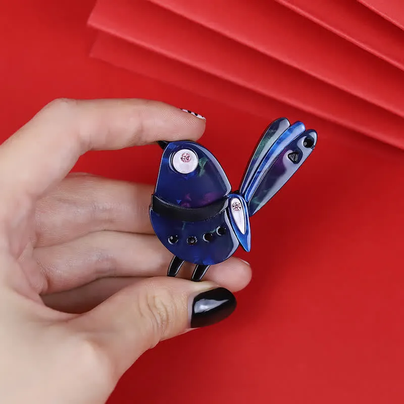 Navy Little Cartoon Bird Handmade Acrylic Brooch sold by FloralTrip product image thumbnail 4