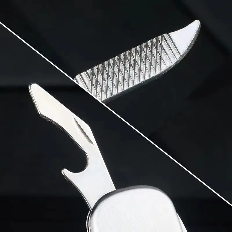 Silver Compact Folding Knife Keychain With Bottle Opener sold by FloralTrip product image thumbnail 5