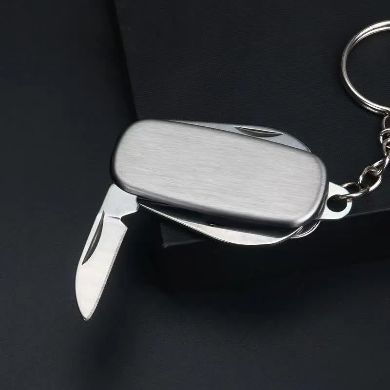Silver Compact Folding Knife Keychain With Bottle Opener sold by FloralTrip product image thumbnail 3