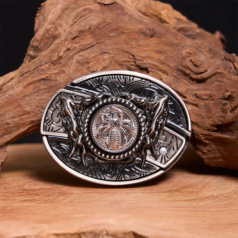 Men's DIY Rotating Spider Hidden Folding Knife Leather Belt sold by FloralTrip