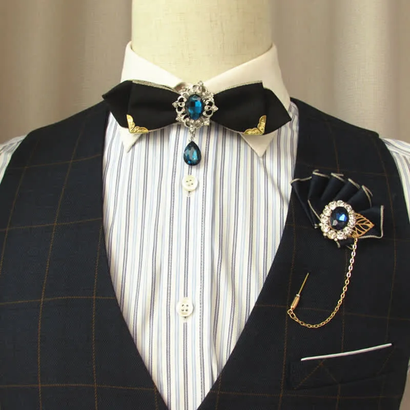 Groom Bridal Wedding Rhinestone Bow Tie sold by FloralTrip