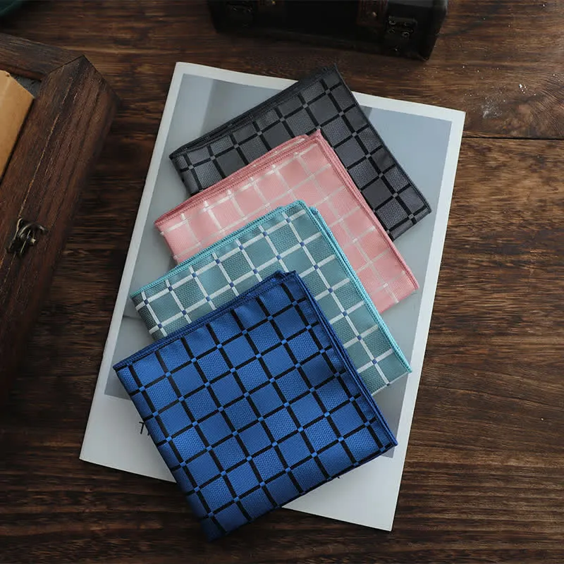 Men's Retro Saturated Color Checkered Pattern Pocket Square sold by FloralTrip