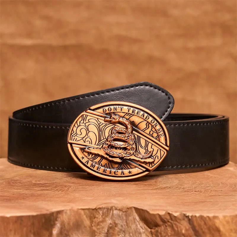 Men's DIY Red Bronze Snake Hidden Folding Knife Leather Belt sold by FloralTrip product image thumbnail 5