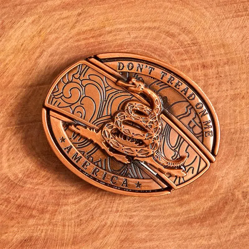 Men's DIY Red Bronze Snake Hidden Folding Knife Leather Belt sold by FloralTrip product image thumbnail 3